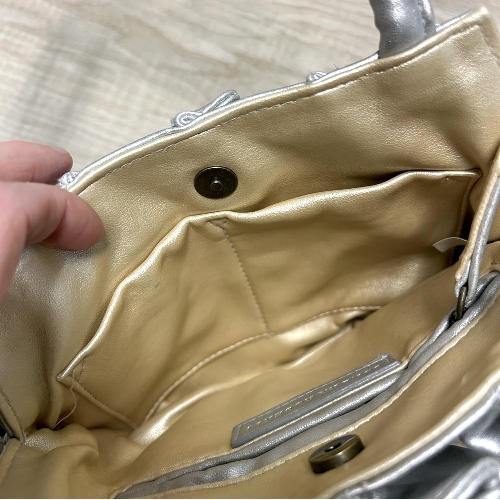 Sondra Roberts Metallic Silver Ruffle Bag - Picture 5 of 6